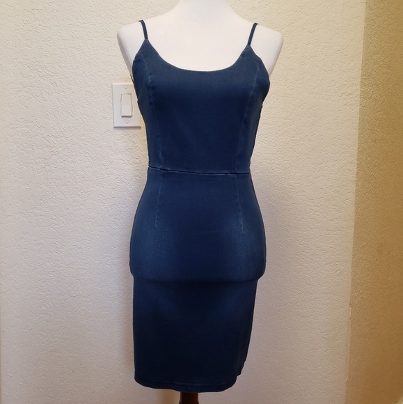 Fashion Nova Dresses & Skirts - Fashion nova dark wash fitted denim Dress.